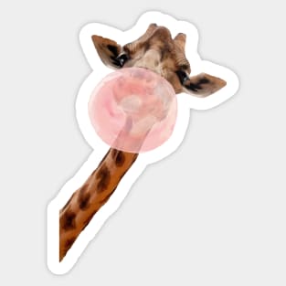 Giraffe Pink Bubblegum Sticker